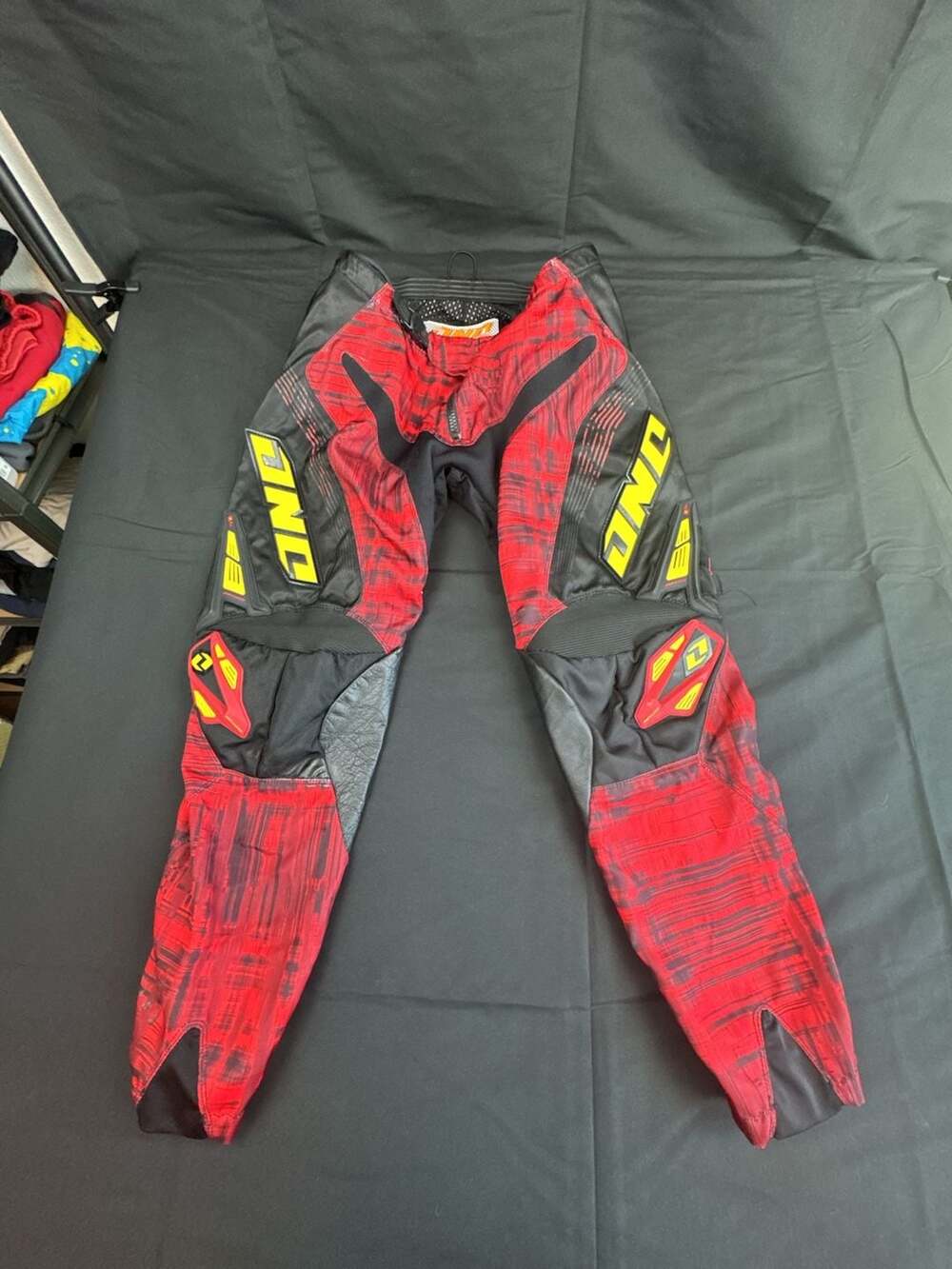 One Industries Defcon Motocross Pants Red Black Yellow Size 36